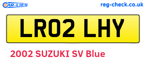 LR02LHY are the vehicle registration plates.