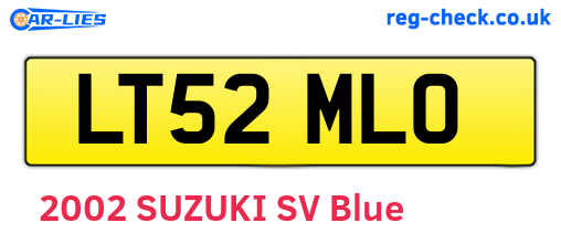 LT52MLO are the vehicle registration plates.