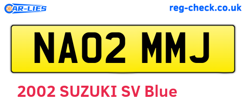 NA02MMJ are the vehicle registration plates.