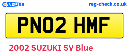PN02HMF are the vehicle registration plates.