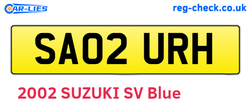 SA02URH are the vehicle registration plates.