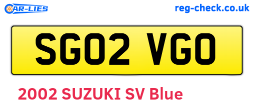 SG02VGO are the vehicle registration plates.