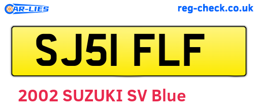 SJ51FLF are the vehicle registration plates.