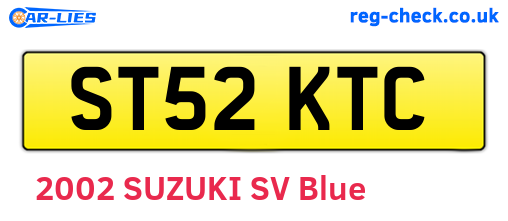 ST52KTC are the vehicle registration plates.
