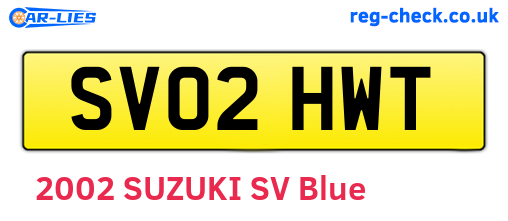 SV02HWT are the vehicle registration plates.
