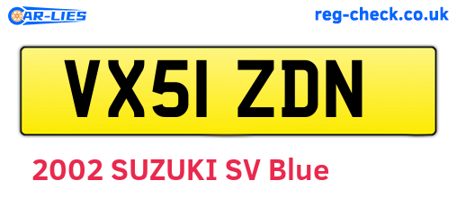 VX51ZDN are the vehicle registration plates.