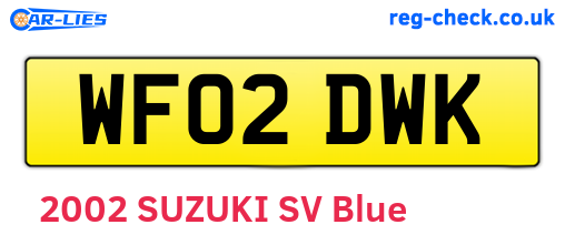 WF02DWK are the vehicle registration plates.