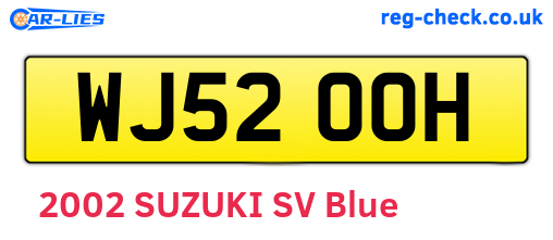 WJ52OOH are the vehicle registration plates.