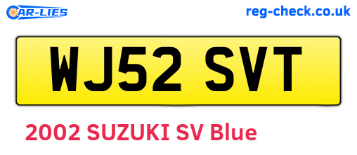 WJ52SVT are the vehicle registration plates.