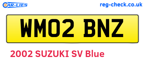 WM02BNZ are the vehicle registration plates.
