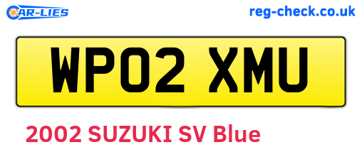 WP02XMU are the vehicle registration plates.