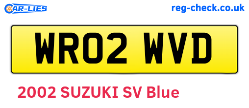 WR02WVD are the vehicle registration plates.