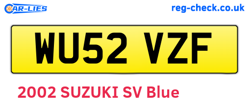 WU52VZF are the vehicle registration plates.