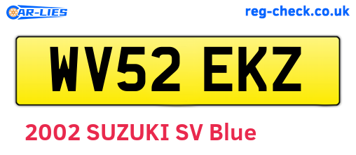 WV52EKZ are the vehicle registration plates.