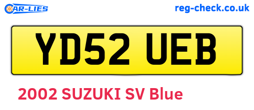 YD52UEB are the vehicle registration plates.