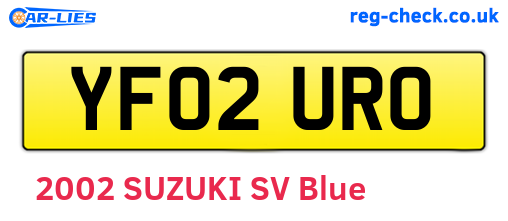 YF02URO are the vehicle registration plates.