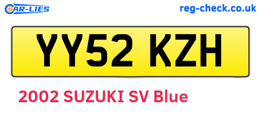 YY52KZH are the vehicle registration plates.