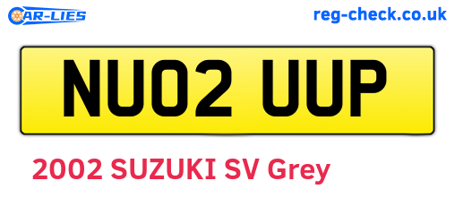 NU02UUP are the vehicle registration plates.