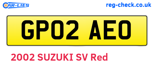 GP02AEO are the vehicle registration plates.