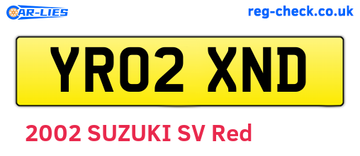 YR02XND are the vehicle registration plates.