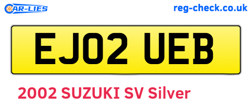 EJ02UEB are the vehicle registration plates.