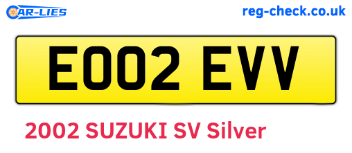 EO02EVV are the vehicle registration plates.