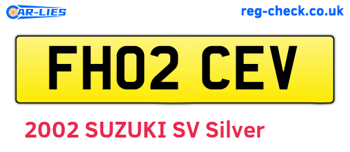 FH02CEV are the vehicle registration plates.