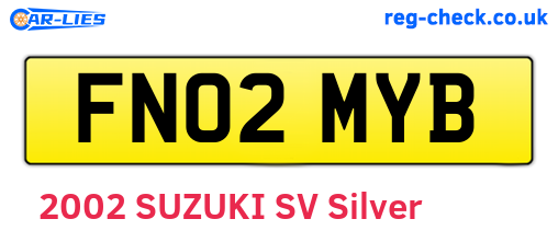 FN02MYB are the vehicle registration plates.