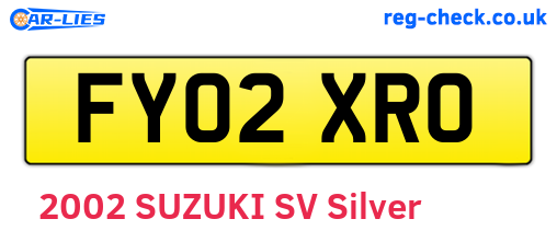 FY02XRO are the vehicle registration plates.