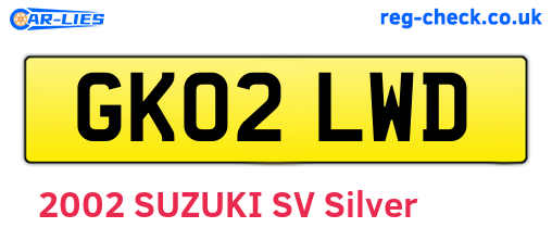 GK02LWD are the vehicle registration plates.