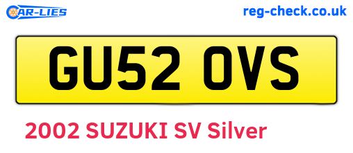 GU52OVS are the vehicle registration plates.
