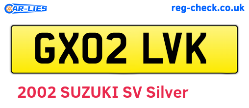 GX02LVK are the vehicle registration plates.