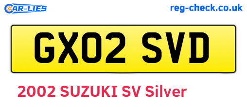 GX02SVD are the vehicle registration plates.