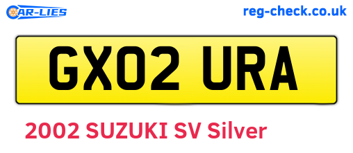 GX02URA are the vehicle registration plates.