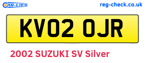 KV02OJR are the vehicle registration plates.