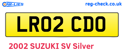 LR02CDO are the vehicle registration plates.