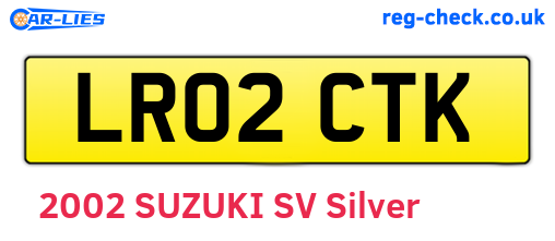 LR02CTK are the vehicle registration plates.
