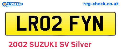 LR02FYN are the vehicle registration plates.