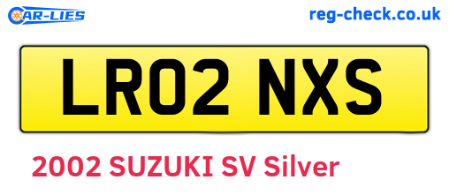 LR02NXS are the vehicle registration plates.