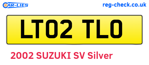 LT02TLO are the vehicle registration plates.