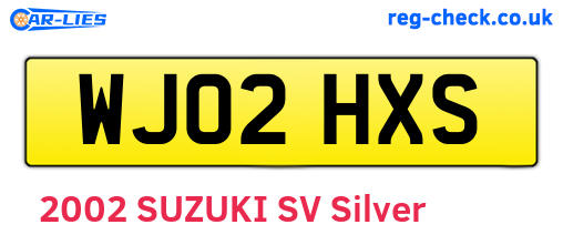 WJ02HXS are the vehicle registration plates.