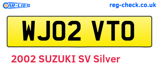 WJ02VTO are the vehicle registration plates.