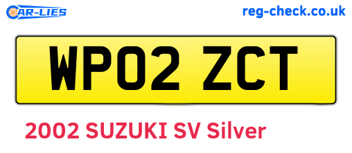 WP02ZCT are the vehicle registration plates.