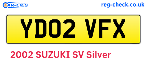 YD02VFX are the vehicle registration plates.