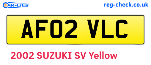 AF02VLC are the vehicle registration plates.