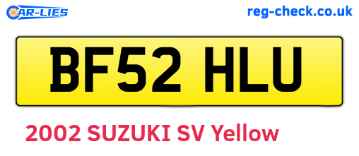 BF52HLU are the vehicle registration plates.