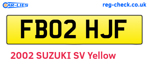 FB02HJF are the vehicle registration plates.