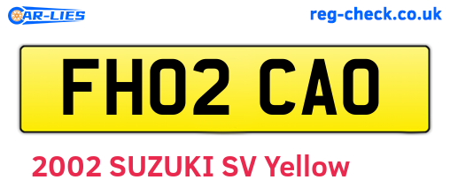 FH02CAO are the vehicle registration plates.