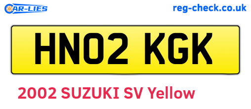 HN02KGK are the vehicle registration plates.