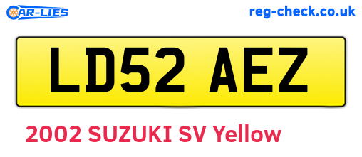 LD52AEZ are the vehicle registration plates.